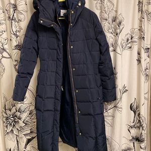 COLE HAAN: Women’s Navy, Medium, Long Puffer Coat